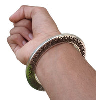 Stainless Steel Kara Floral Gurmukhi Karha Punjabi Kada Sikh Singh Bangle Y6