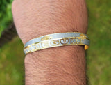 Khanda Waheguru Kara Gold Silver Plated Kada Sikh Singh Kaur Khalsa Bangle AA13