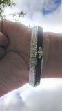 Khanda Kara Black Silver Plated One Edge Kada Sikh Singh Kaur Khalsa Bangle K31