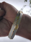 Khanda Waheguru Kara Gold Silver Plated Kada Sikh Singh Kaur Khalsa Bangle AA13