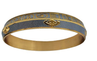 Khanda Waheguru Kara Gold Silver Plated Kada Sikh Singh Kaur Khalsa Bangle AA13