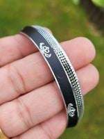 Khanda Kara Black Silver Plated One Edge Kada Sikh Singh Kaur Khalsa Bangle K31