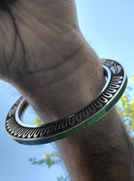 Stainless Steel Kara Floral designer Karha Punjabi Kada Sikh Singh Bangle i19