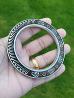 Stainless Steel Kara Floral designer Karha Punjabi Kada Sikh Singh Bangle i19