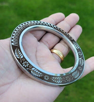 Stainless Steel Kara Floral designer Karha Punjabi Kada Sikh Singh Bangle i19