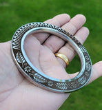 Stainless Steel Kara Floral designer Karha Punjabi Kada Sikh Singh Bangle i19