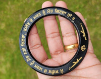 Sant Bhindranwale Kara Gurmukhi Black Gold Sarbloh Kada Sikh Singh Bangle EE12