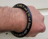 Sant Bhindranwale Kara Gurmukhi Black Gold Sarbloh Kada Sikh Singh Bangle EE12