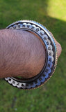 Stainless Steel Kara Sant Bhindranwale words Gurmukhi Kada Sikh Singh Bangle i17