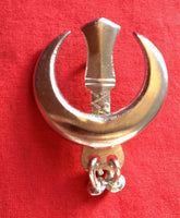 Sikh Sarbloh Chand Pin Hand Made Tora Punjabi khanda Pin brilliant finish AAAF