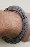 Sarbloh Kara Sikh Shiri Akaal Ji Sahai Kada Gurmukhi Engraved Pure Iron Bangle K19 Unisex Khalsa Handmade Design