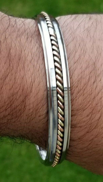 Sikh kara stainless steel twisted brass copper rope kada singh kaur bangle aa7
