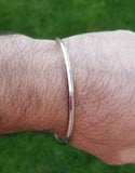 Stainless Steel Kara Silver Colour Thin Sikh Kada Singh Kaur Khalsa Bangle T3 UK