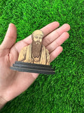 Sikh Guru Ram Das Ji Wood Carved Photo Portrait Sikh Desktop Stand Blessing OF25