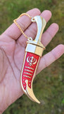 Stainless steel sikh Kirpan Siri Sahib taksali Singh Gold Red Khanda engraved NN