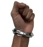Chrome Plated Kara Thick Collar One Edge Kada Sikh Bangle Singh Kaur Khalsa OF12