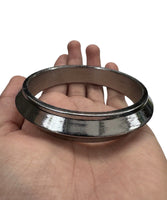 Chrome Plated Kara Thick Collar One Edge Kada Sikh Bangle Singh Kaur Khalsa OF12