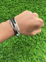 Chrome Plated Kara Thick Collar One Edge Kada Sikh Bangle Singh Kaur Khalsa OF12
