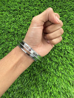 Chrome Plated Kara Thick Collar One Edge Kada Sikh Bangle Singh Kaur Khalsa OF12