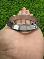 Chrome Plated Kara Thick Collar One Edge Kada Sikh Bangle Singh Kaur Khalsa OF12