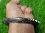 Sikh Kara Sarbloh Pure Iron Tooth Cut Chakri Kada Khalsa Warrior Bangle OG4 New