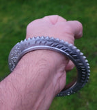 Sikh Kara Sarbloh Pure Iron Tooth Cut Chakri Kada Khalsa Warrior Bangle OG4 New