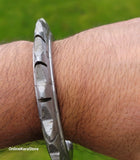Sikh Kara Sarbloh Pure Iron Cut Floral Chakri Kada Khalsa Warrior Bangle OG5 New