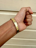 Brass Sikh Kara Singh Kaur Khalsa Gold Look Bangle Flat Smooth Kada Bracelet OJ1