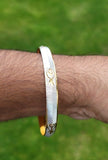 Sikh Kara Two Tone Gold Silver Plated Singh Khalsa Kada Kaur Bangle 5k Kakar BBB