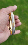 Sikh Kara Two Tone Gold Silver Plated Singh Khalsa Kada Kaur Bangle 5k Kakar BBB