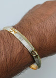 Sikh Kara Two Tone Gold Silver Plated Singh Khalsa Kada Kaur Bangle 5k Kakar BBB