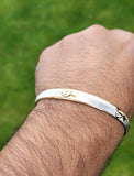 Sikh Kara Two Tone Gold Silver Plated Singh Khalsa Kada Kaur Bangle 5k Kakar BBB