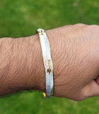 Sikh Kara Two Tone Gold Silver Plated Singh Khalsa Kada Kaur Bangle 5k Kakar BBB