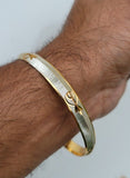 Sikh Kara Two Tone Gold Silver Plated Singh Khalsa Kada Kaur Bangle 5k Kakar BBB