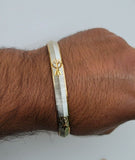 Sikh Kara Two Tone Gold Silver Plated Singh Khalsa Kada Kaur Bangle 5k Kakar BBB