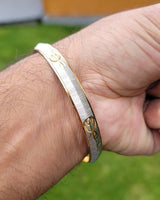 Sikh Kara Two Tone Gold Silver Plated Singh Khalsa Kada Kaur Bangle 5k Kakar BBB