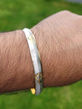 Sikh Kara Two Tone Gold Silver Plated Singh Khalsa Kada Kaur Bangle 5k Kakar BBB