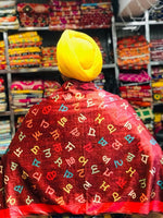 Gurmukhi Urra Airra Alphabet Panjabi Velvet Shawl Punjabi Indian Stole Warm Lohi