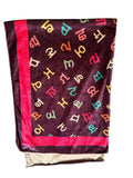 Gurmukhi Urra Airra Alphabet Panjabi Velvet Shawl Punjabi Indian Stole Warm Lohi