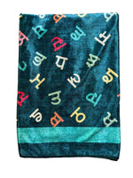 Gurmukhi Urra Airra Alphabet Panjabi Velvet Shawl Punjabi Indian Stole Warm Lohi