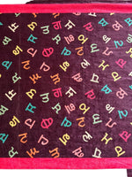Gurmukhi Urra Airra Alphabet Panjabi Velvet Shawl Punjabi Indian Stole Warm Lohi