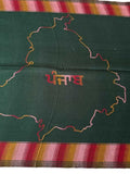 Gurmukhi Urra Airra Alphabet Panjabi Woolen Shawl Punjab Map Indian Stole Lohi