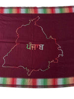 Gurmukhi Urra Airra Alphabet Panjabi Woolen Shawl Punjab Map Indian Stole Lohi