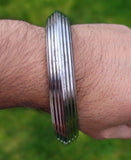 Sikh Kara Sarbloh Kada Pure Iron Lines Design Heavy Khalsa Warrior Bangle OG11