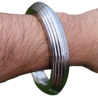 Sikh Kara Sarbloh Kada Pure Iron Lines Design Heavy Khalsa Warrior Bangle OG11