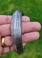 Sikh Kara Sarbloh Kada Pure Iron Lines Design Heavy Khalsa Warrior Bangle OG11