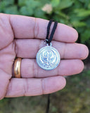 Sikh Ek Onkar Khanda Legend Pendant Silver Plated black Dori Unisex Necklace LL5