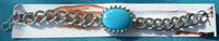 SALMAN KHAN Movie KICK Style Stunning Steel Curb ChainTurquoise Bracelet X-MAS