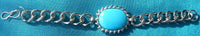 SALMAN KHAN Movie KICK Style Stunning Steel Curb ChainTurquoise Bracelet X-MAS
