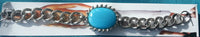 SALMAN KHAN Movie KICK Style Stunning Steel Curb ChainTurquoise Bracelet X-MAS